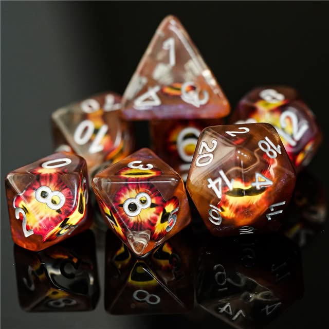 Earth Dragon Eye DND Resin Dice Set for Dungeons and Dragons, D&D, D20, D and D, Polyhedral Resin Dice, Dungeons and Dragons Gifts, Accessories