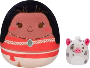 squishmallow official kellytoy disney characters squishy soft stuffed plush toy animal (moana with pua pig, 10 inch)