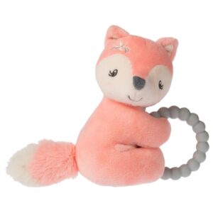 mary meyer soft baby rattle with soothing teether ring, 6-inches, sweet-n-sassy fox