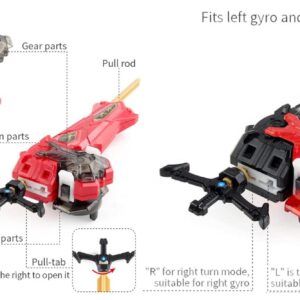 MECHGYRO Sword Launcher Lr Blade Blades Set Metal Fusion Bay BurstGyro Booster B-113 Hell Salamander.12.Op Bey Battling Top Toys Left and Right Launcher Grip Bay Blades 8-12 Boys' Gift Gaming Top Toy