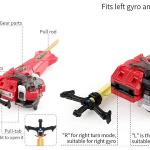 MECHGYRO Play Blade Blade Toy Set Metal Fusion Burst Sword Launcher LR Gyro B-203-02 King Helios MR. Gg.Zl-10 Bey Battling Top Toys Left and Right Launcher Grip Bay Blades 8-12 Game Set Gift for Boys