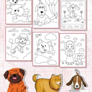 Amazing Dogs Coloring Book Ages 4-8: Dog and Puppy Lovers, 50 Fun Coloring Pages For Toddlers, Kids, Preschool and Kindergarten (Kids Coloring Activity Books)