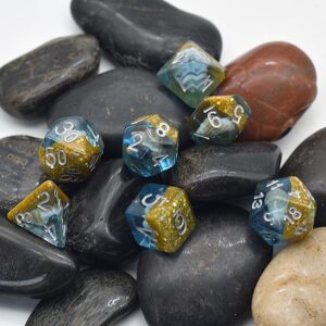 Beach Seashell DND Resin Dice Set for Dungeons and Dragons, D&D, D20, D and D, Polyhedral Resin Dice, Dungeons and Dragons Gifts, Accessories