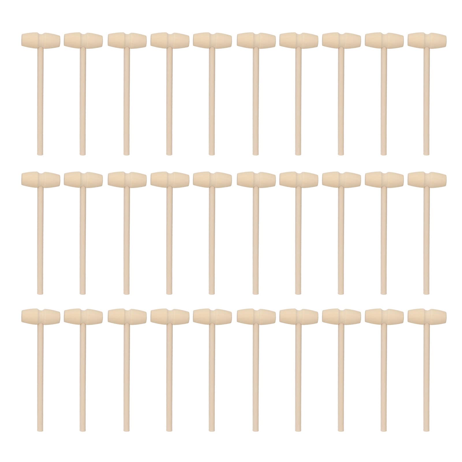 Jeanoko Kids Hammer Wood, 30pcs Mini Wooden Hammer Kids Toys Wooden Crab Lobster Mallet Small Wooden Mallet for Breakable Chocolate Heart