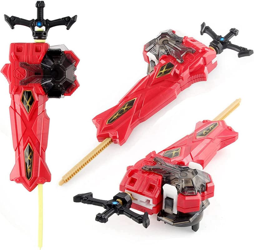 MECHGYRO Play Blade Blade Toy Set Metal Fusion Burst Sword Launcher LR Gyro B-203-02 King Helios MR. Gg.Zl-10 Bey Battling Top Toys Left and Right Launcher Grip Bay Blades 8-12 Game Set Gift for Boys