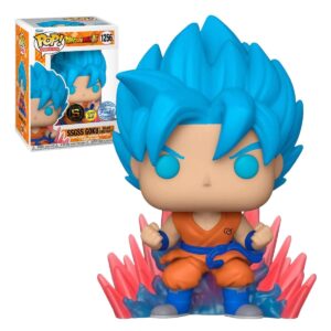 Funko Pop! Animation - Dragon Ball Super SSGSS Goku (Kaio-Ken) Glow-in-The-Dark Vinyl Figure - Special Edition Exclusive Multicolor #1256