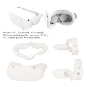 for Oculus Quest 2 Controller Silicone Cover, VR Protective Case Set Accessories Silicone Grip Face Eye Shell Cover