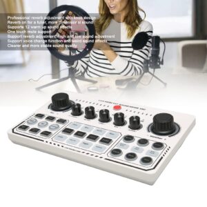 Professional Audio Mixer, Podcast Equipment Bundle, USB External Sound Card with 12 Warm Up Sound Effects, Live Sound Card and Audio Interface for Live Streaming Podcast Recording