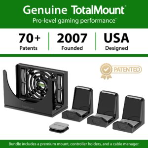 TotalMount – Wall Mount for Xbox Series S – Mounts Xbox Series S on a Wall by Your TV (Black Wall Mount and 3 Controller Holders)