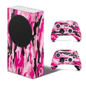 gng pink camo skins compatible with xbox series s console decal vinal sticker + 2 controller set