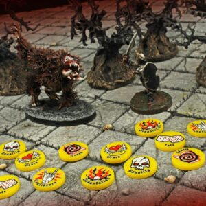 LITKO Premium Printed Omens Token Set Compatible with Forbidden Psalm Miniatures Game (12)