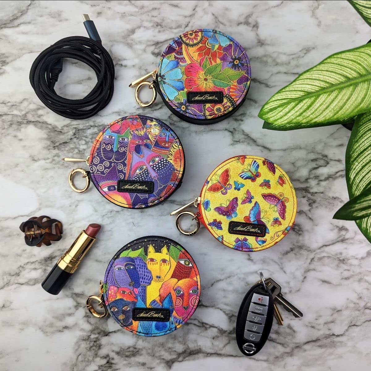 Monarque Round Zipper Case, Signature Artists (Laurel Burch Dogs And Doggies)