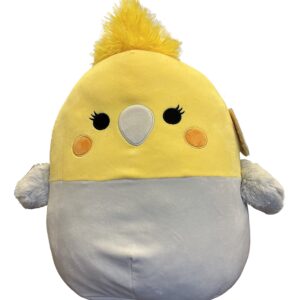 Squishmallows 14-Inch Yellow Gray Cockatiel Plush - Add Charlize to Your Squad, Ultrasoft Stuffed Animal Medium-Sized Plush Toy, Official Kellytoy Plush