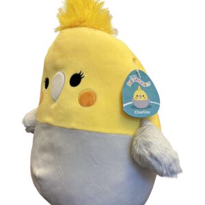 Squishmallows 14-Inch Yellow Gray Cockatiel Plush - Add Charlize to Your Squad, Ultrasoft Stuffed Animal Medium-Sized Plush Toy, Official Kellytoy Plush