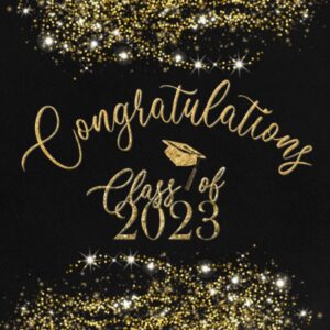 class of 2023 congratulations graduate guest book: graduation sign in keepsake for seniors / memories, advice & well wishes / photo pages,gift log & more! / black, gold glitter design