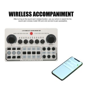 Professional Audio Mixer, Podcast Equipment Bundle, USB External Sound Card with 12 Warm Up Sound Effects, Live Sound Card and Audio Interface for Live Streaming Podcast Recording