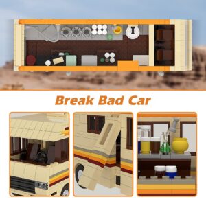 VONADO Break Bad RV Building Blocks Kit, Breaking Car Building Blocks Model, Creative Car Bus Blocks Set, Movie Fans Collectible Toy Gifts, New 2023 (692PCS)