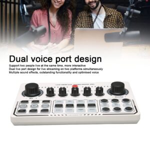 Professional Audio Mixer, Podcast Equipment Bundle, USB External Sound Card with 12 Warm Up Sound Effects, Live Sound Card and Audio Interface for Live Streaming Podcast Recording