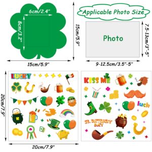 chiazllta 32 Packs St. Patrick's Day Picture Frame Craft Kits for Kids, Ireland DIY Shamrock Craft Holiday Art Favor Home Class Game Activities for Kindergarten Preschool