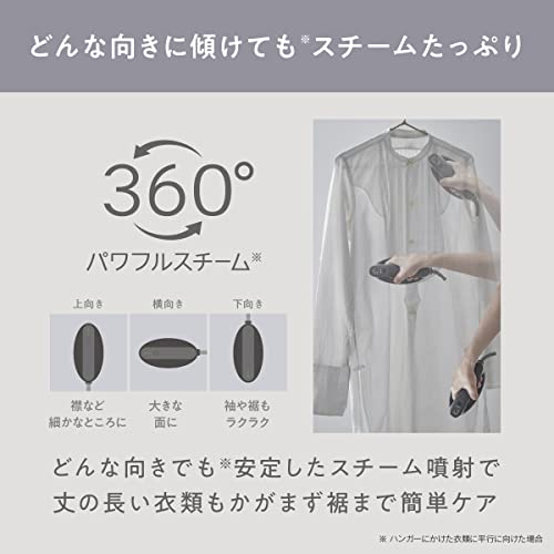 Panasonic NI-FS790 Clothes Steamer, 360° Powerful Steam (With 3 levels of temperature adjustment)100V Only Japan Import 2023 Model (Black)