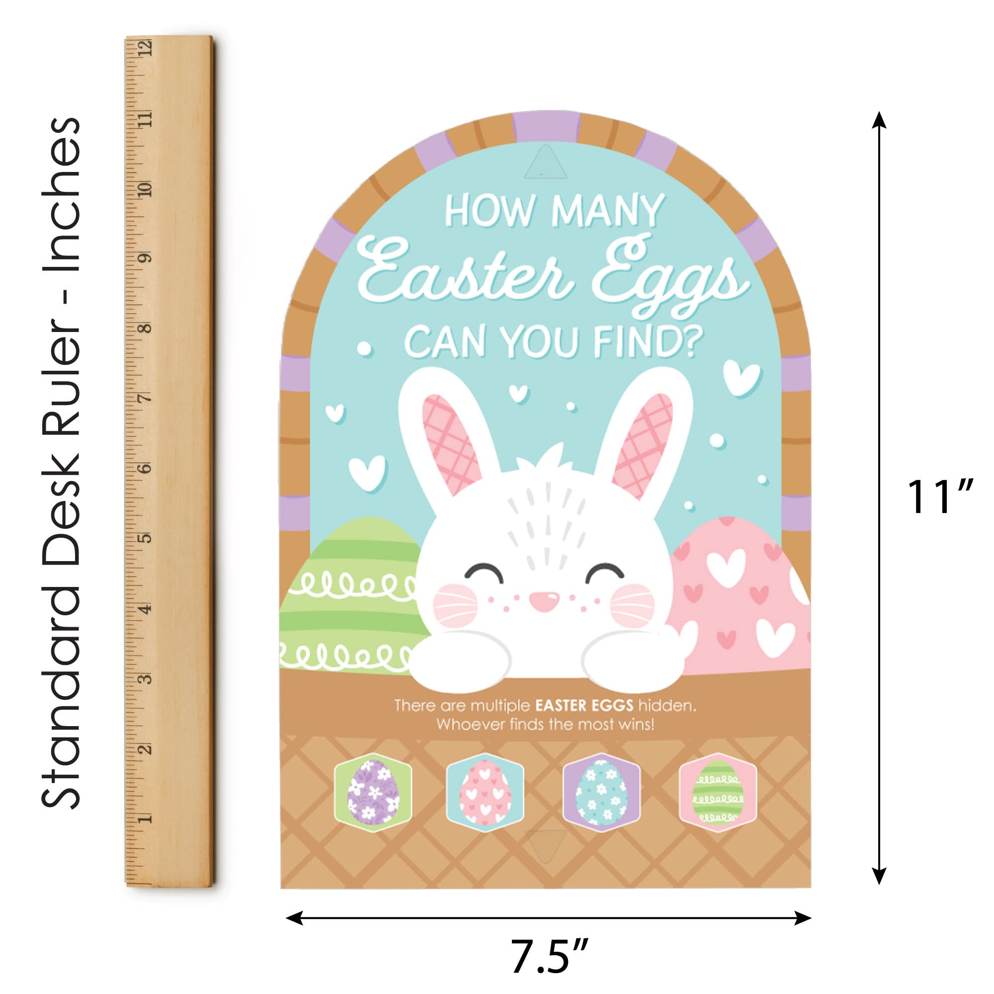 Big Dot of Happiness Spring Easter Bunny - Happy Easter Party Scavenger Hunt - 1 Stand and 48 Game Pieces - Hide and Find Game