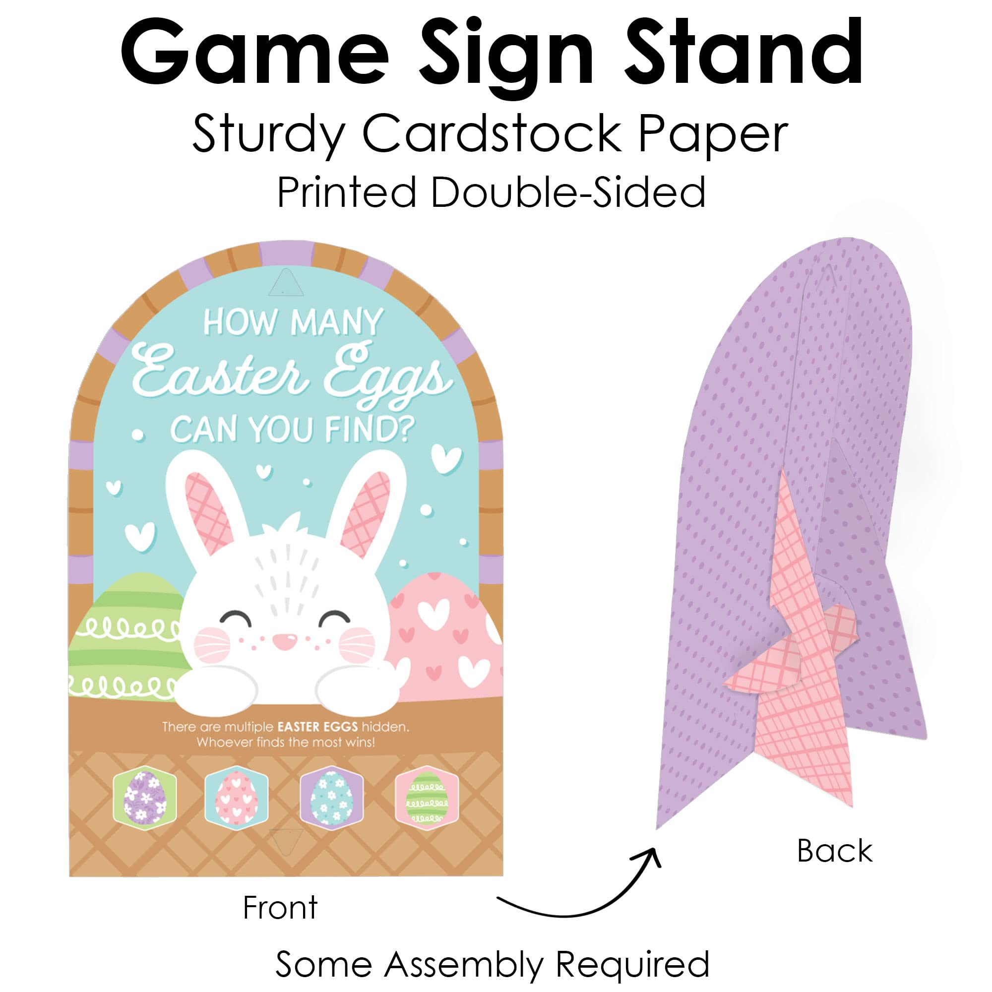 Big Dot of Happiness Spring Easter Bunny - Happy Easter Party Scavenger Hunt - 1 Stand and 48 Game Pieces - Hide and Find Game