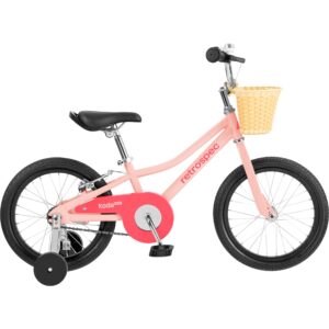 retrospec koda plus kids bike for boys & girls ages 4-6 years - 16" children's bicycle, adjustable seat & handlebars, removable training wheels, front hand brakes, rear coaster brake & safety bell