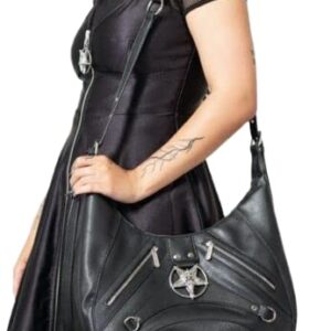 Killstar Misfit Handbag Faux Leather Gothic Pentagram Chain Zipper