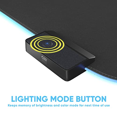 Dardashti RGB Gaming Mouse Pad, Large Mousepad with 14 RGB Lighting Modes and 7 Fixed Colors, Anti-Slip Breathable Nylon Micro-Texture, Desk Pad, Mousepad Mat (31.5 x 12 inch)