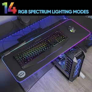 Dardashti RGB Gaming Mouse Pad, Large Mousepad with 14 RGB Lighting Modes and 7 Fixed Colors, Anti-Slip Breathable Nylon Micro-Texture, Desk Pad, Mousepad Mat (31.5 x 12 inch)