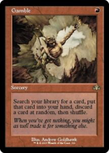 magic: the gathering - gamble (321) - retro frame - dominaria remastered