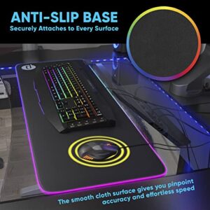 Dardashti RGB Gaming Mouse Pad, Large Mousepad with 14 RGB Lighting Modes and 7 Fixed Colors, Anti-Slip Breathable Nylon Micro-Texture, Desk Pad, Mousepad Mat (31.5 x 12 inch)