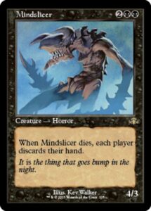 magic: the gathering - mindslicer (305) - retro frame - dominaria remastered