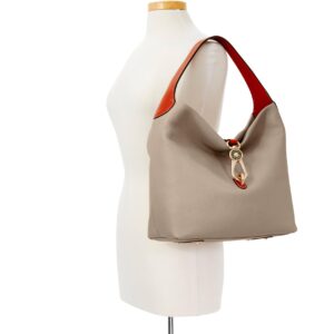 Dooney & Bourke Handbag, Pebble Grain Logo Lock Shoulder Bag With Pouch - Taupe