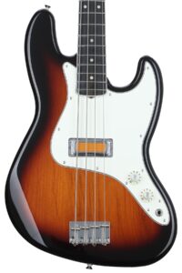 fender gold foil jazz bass, 2-color sunburst, ebony fingerboard