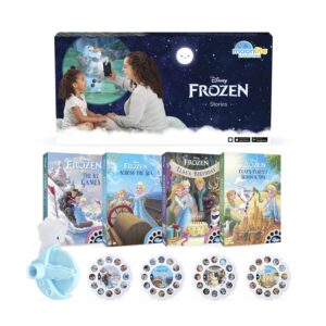 moonlite storytime mini projector with 4 disney frozen stories, a magical way to read together, digital princess storybooks, fun sound effects, learning gifts for kids ages 1 and up