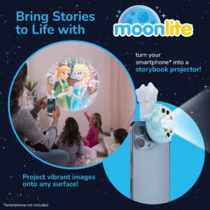 Moonlite Storytime Mini Projector with 4 Disney Frozen Stories, A Magical Way to Read Together, Digital Princess Storybooks, Fun Sound Effects, Learning Gifts for Kids Ages 1 and Up