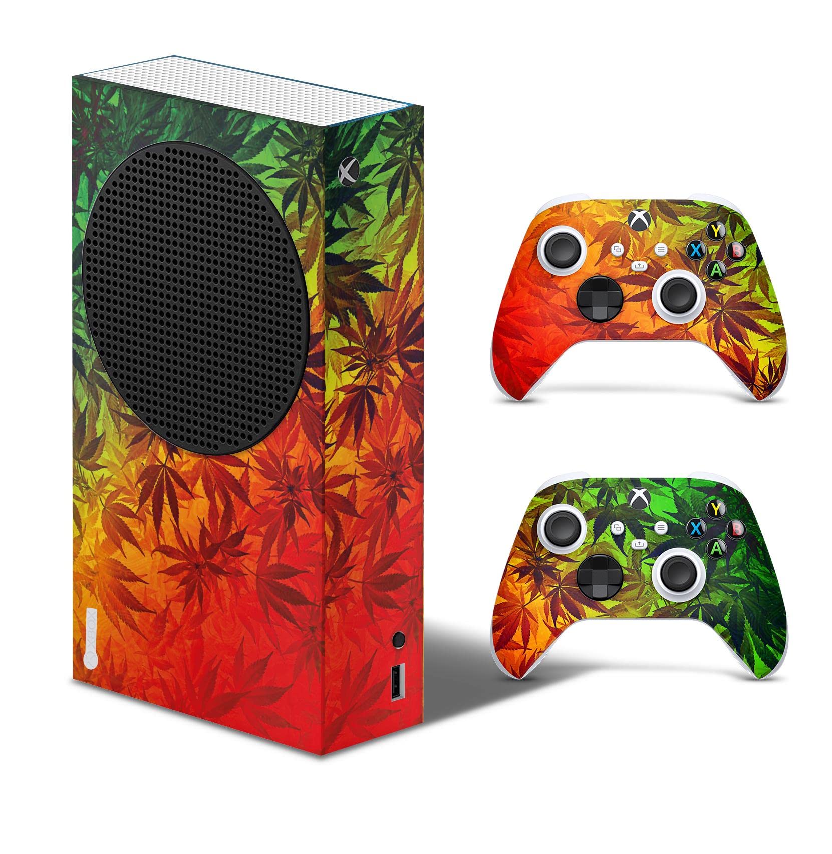 GNG Weed Skins Compatible with Xbox Series S Console Decal Vinal Sticker + 2 Controller Set