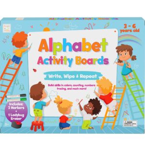 Hapinest Write and Erase Learn to Write Alphabet ABC Tracing Activity Boards for Preschool Kids Ages 3 4 5 6 Years Old and Up