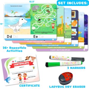 Hapinest Write and Erase Learn to Write Alphabet ABC Tracing Activity Boards for Preschool Kids Ages 3 4 5 6 Years Old and Up