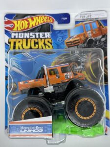 hot wheels monster trucks - mercedes-benz unimog - 2023 case c / 3 - orange