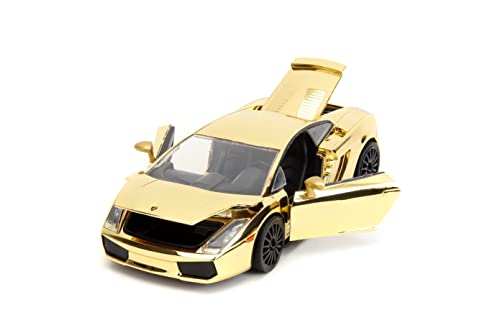 Fast & Furious 1:24 Lamborghini Gallardo Gold Chrome Die-Cast Car, Toys for Kids and Adults