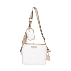 steve madden farren nylon dome crossbody bag, white tan