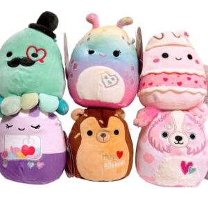 Squishmallows Kellytoy 2023 Valentines Squad 5" Set of 6 Mini Plush Doll Toy (Assortment A)