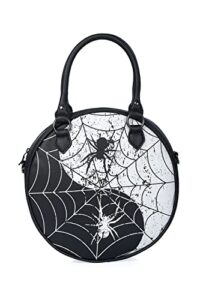 lost queen gothic round spider handbag yin yang web shoulder bag crossbody purse