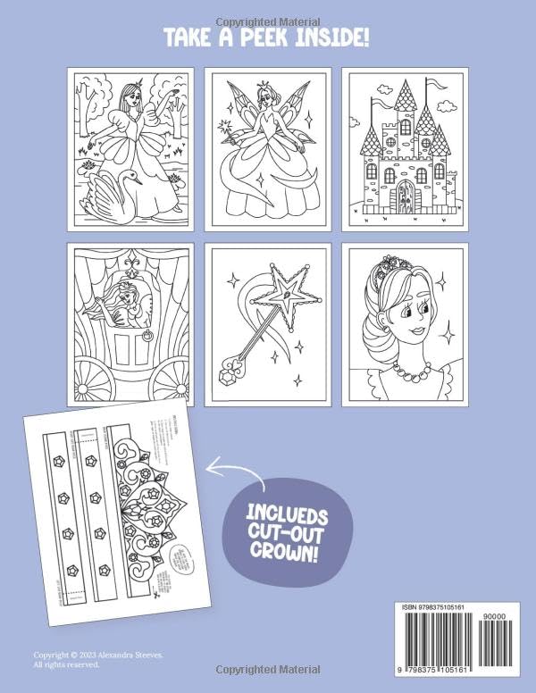 Princess Coloring Book: For Kids Ages 4-8 (65 Awesome Designs)