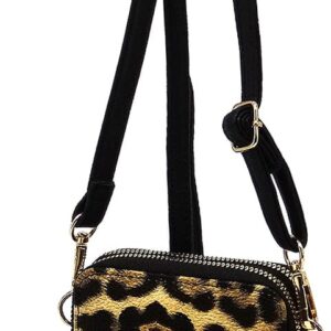 MIZUBA Small Crossbody Cell Phone Purse Mini Messenger Shoulder Bag Crossbody Wallet with Credit Card Slots (A-Leopard)