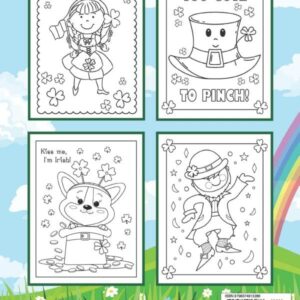 St. Patrick's Day Coloring Book for Kids: 50 Super Cute Big and Easy Designs with Leprechauns, Shamrocks, Rainbows, Lucky Clovers, Pots of Gold and More!