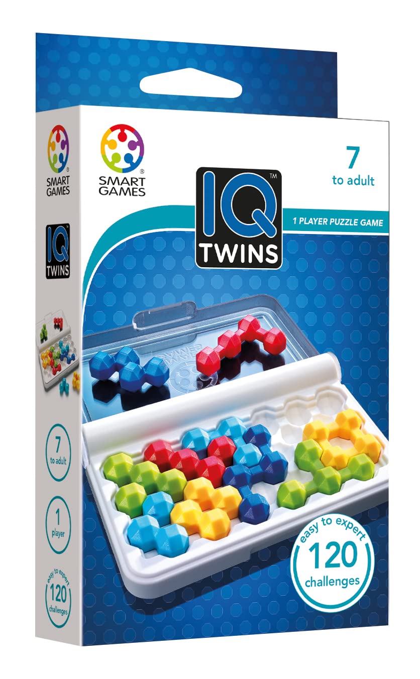 SmartGames IQ Twins Travel Game with 120 Challenges for Ages 7 - Adult