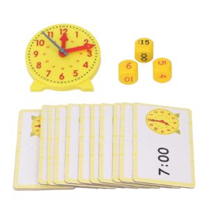 VBESTLIFE Kids, Educational Learning Teaching Clock Toy Gift with 3 Dices 24 Cards Teaching Clocks for Kids Early Development & Activity Toys